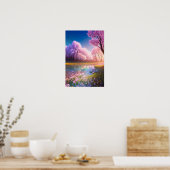 Crystal Stream und Blühfeld von Blume Poster (Küche)