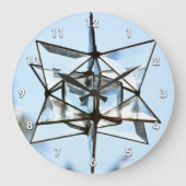 Crystal SunCatcher Light Blue Acrylic Wall Clock Große Wanduhr (Vorderseite)