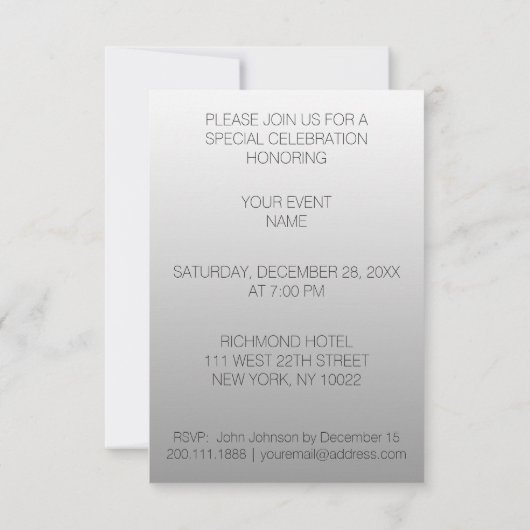 Crystal Tango Night Club Party Einladung (Rückseite)