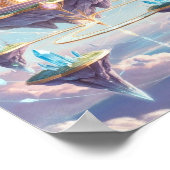 Crystal Temple Sky City Poster - Floating Fantasy (Ecke)