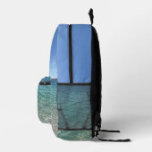 Crystal Water View Blue Sky Beach Vibe Friedlich Bedruckter Rucksack (Rechts)