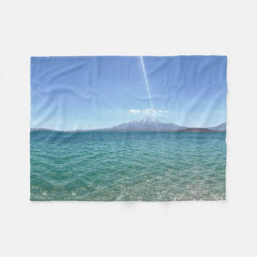 Crystal Water View Blue Sky Beach Vibe Friedlich Fleecedecke (Vorderseite (Horizontal))