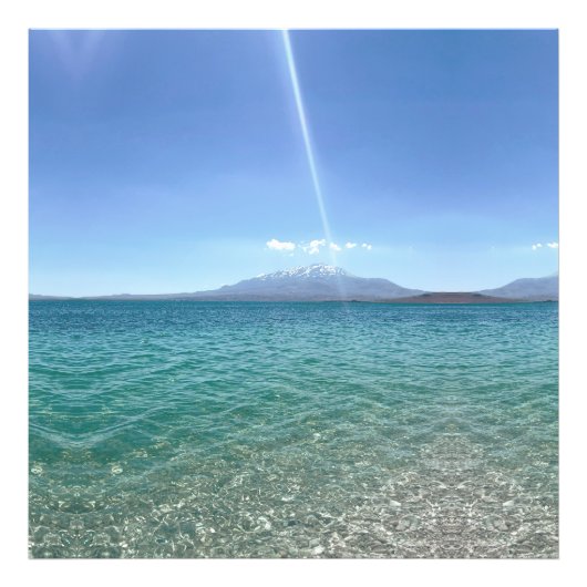 Crystal Water View Blue Sky Beach Vibe Friedlich Fotodruck (Vorne)
