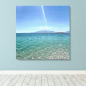 Crystal Water View Blue Sky Beach Vibe Friedlich Leinwanddruck (Insitu (Holzboden))