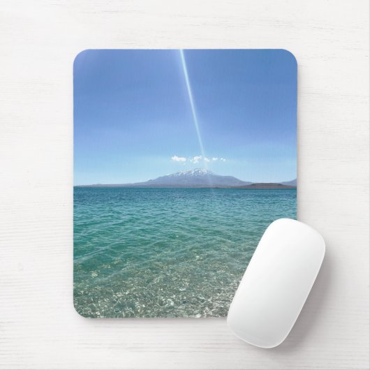 Crystal Water View Blue Sky Beach Vibe Friedlich Mousepad (Mit Mouse)