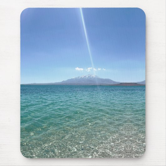 Crystal Water View Blue Sky Beach Vibe Friedlich Mousepad (Vorne)
