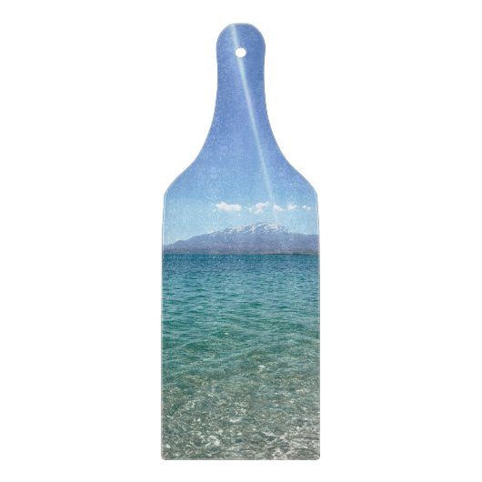 Crystal Water View Blue Sky Beach Vibe Friedlich Schneidebrett (Vorderseite)