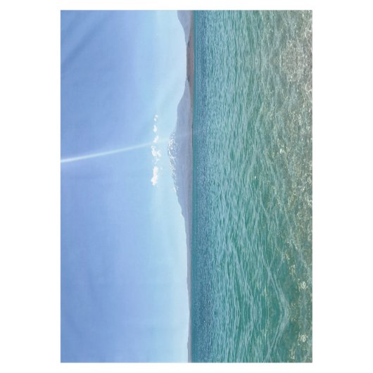 Crystal Water View Blue Sky Beach Vibe Friedlich Tischdecke (Vorderseite)