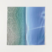 Crystal Water View Blue Sky Beach Vibe Friedlich Wandteppich (Vorderseite (Horizontal))