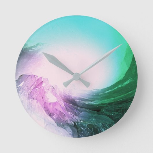 Crystal Wave Runde Wanduhr (Vorderseite)