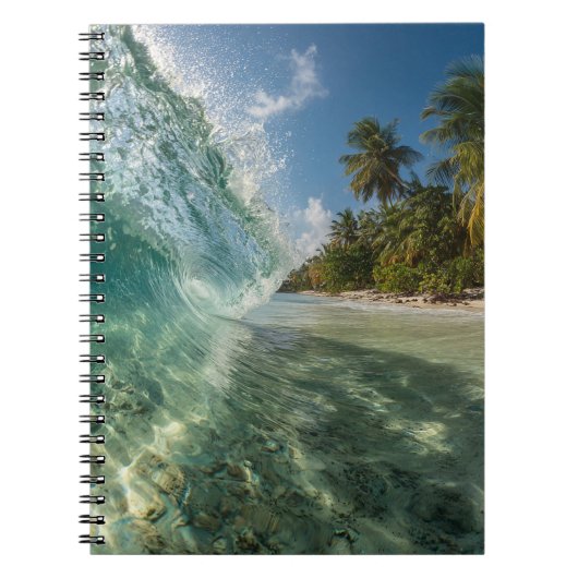 Crystal Wave Tropical Paradise Beach Foto Notizblock (Vorderseite)