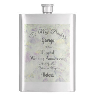 Crystal Wedding Anniversary Classic Flask Flachmann