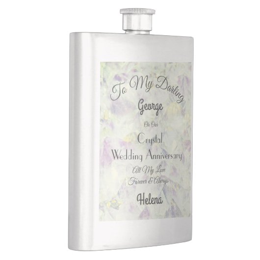 Crystal Wedding Anniversary Classic Flask Flachmann (Rechts)