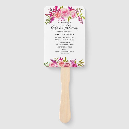 Crystal wedding HAND FANS Programmordnung Fächer (Vorderseite)