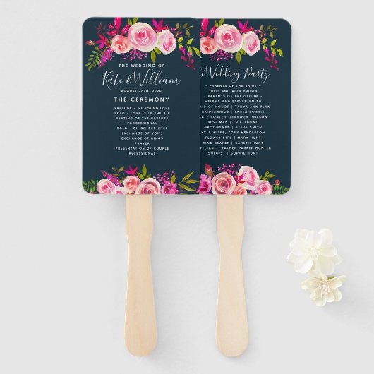 Crystal wedding HAND FANS Programmordnung Fächer (Vorne und Hinten)