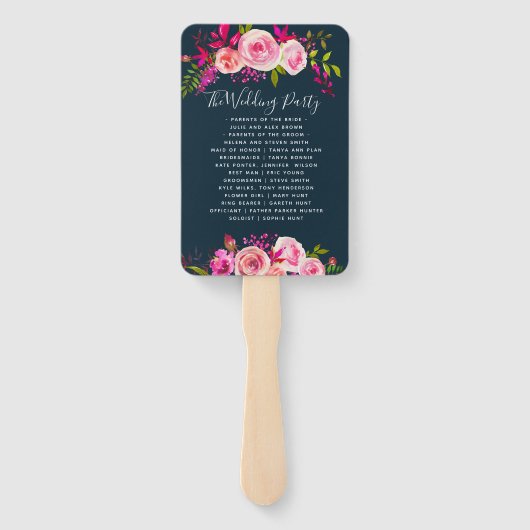 Crystal wedding HAND FANS Programmordnung Fächer (Rückseite)