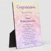 Crystal Wedding Jubiläum Fotoplatte (Seite)