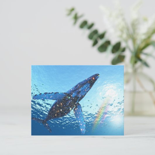 Crystal Whale Art Postkarte (Stehend Vorderseite)