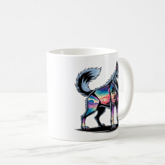 Crystal Wolf Biome - Fractured Nature T - Shirt Kaffeetasse (VorderseiteRechts)