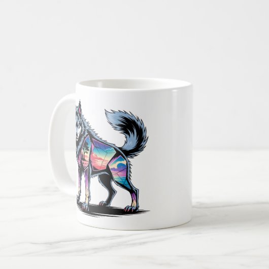 Crystal Wolf Biome - Fractured Nature T - Shirt Kaffeetasse (Vorderseite Links)