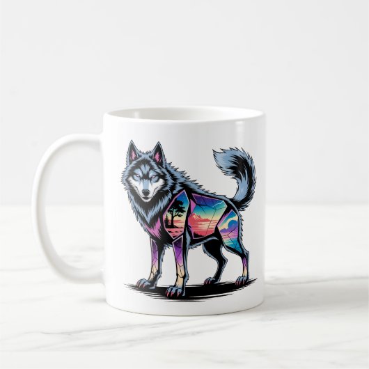 Crystal Wolf Biome - Fractured Nature T - Shirt Kaffeetasse (Links)