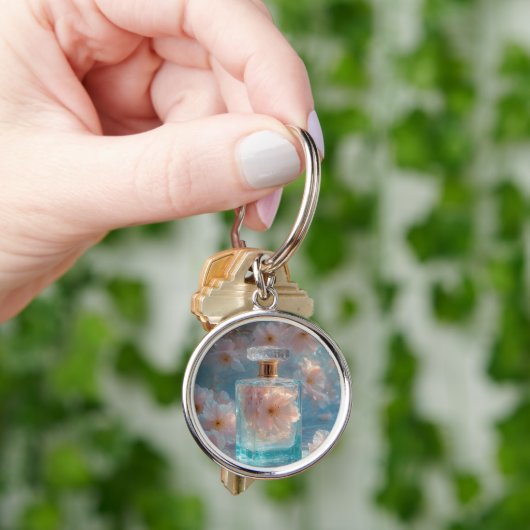 Crystal Zephyr - Airy Floral Aquamarine Keyring Schlüsselanhänger (Hand)