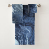 Crystalized Blue Agate | Dusty Slate Marble Stone Badhandtuch Set (Insitu)