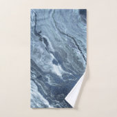 Crystalized Blue Agate | Dusty Slate Marble Stone Badhandtuch Set (Handtuch)
