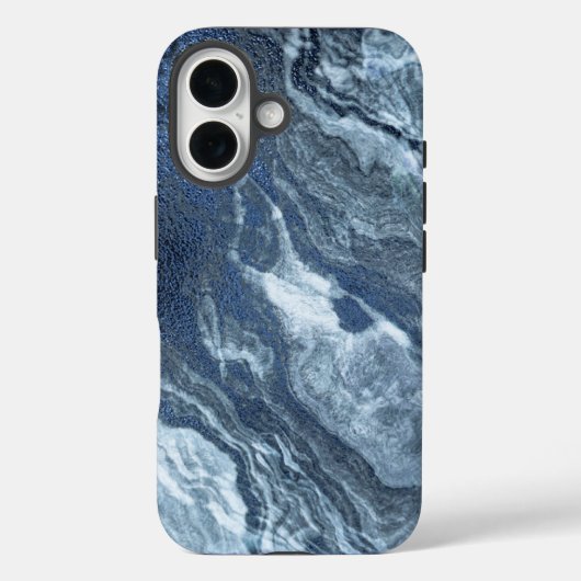 Crystalized Blue Agate | Dusty Slate Marble Stone Case-Mate iPhone Hülle (Rückseite)