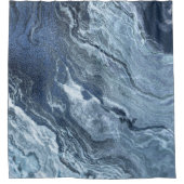 Crystalized Blue Agate | Dusty Slate Marble Stone Duschvorhang (Vorderseite)
