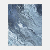 Crystalized Blue Agate | Dusty Slate Marble Stone Fleecedecke (Vorderseite)