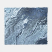 Crystalized Blue Agate | Dusty Slate Marble Stone Fleecedecke (Vorderseite (Horizontal))