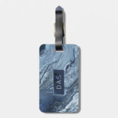Crystalized Blue Agate | Dusty Slate Marble Stone Gepäckanhänger (Rückseite vertikal)