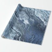 Crystalized Blue Agate | Dusty Slate Marble Stone Geschenkpapier (Ungerollt)