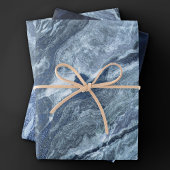 Crystalized Blue Agate | Dusty Slate Marble Stone Geschenkpapier Set