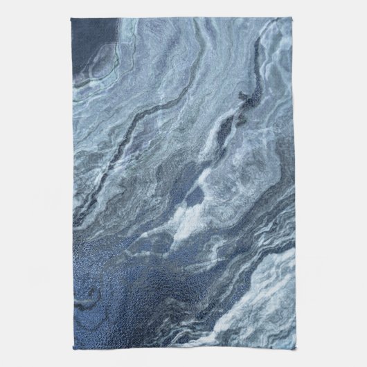 Crystalized Blue Agate | Dusty Slate Marble Stone Geschirrtuch (Vertikal)