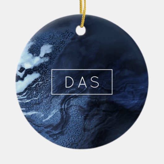 Crystalized Blue Agate | Dusty Slate Marble Stone Keramik Ornament (Vorne)