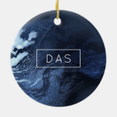 Crystalized Blue Agate | Dusty Slate Marble Stone Keramik Ornament (Hinten)