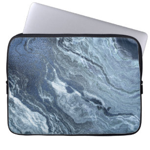 Crystalized Blue Agate Dusty Slate Marble Stone Laptopschutzhülle