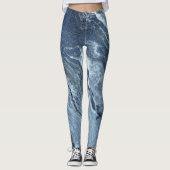 Crystalized Blue Agate | Dusty Slate Marble Stone Leggings (Vorderseite)