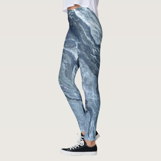 Crystalized Blue Agate | Dusty Slate Marble Stone Leggings (Links)