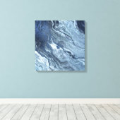 Crystalized Blue Agate | Dusty Slate Marble Stone Leinwanddruck (Insitu (Holzboden))