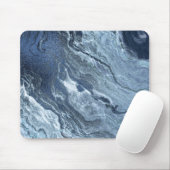 Crystalized Blue Agate | Dusty Slate Marble Stone Mousepad (Mit Mouse)