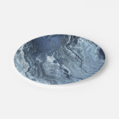 Crystalized Blue Agate | Dusty Slate Marble Stone Pappteller (Schrägansicht)