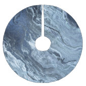 Crystalized Blue Agate | Dusty Slate Marble Stone Polyester Weihnachtsbaumdecke (Vorderseite)