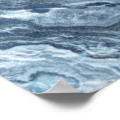 Crystalized Blue Agate | Dusty Slate Marble Stone Poster (Ecke)