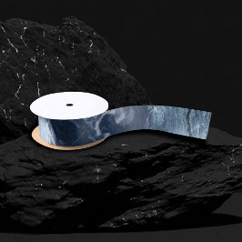Crystalized Blue Agate | Dusty Slate Marble Stone Satinband