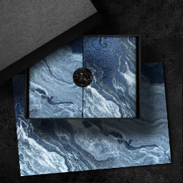 Crystalized Blue Agate | Dusty Slate Marble Stone Seidenpapier