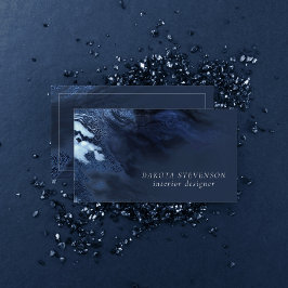 Crystalized Blue Agate | Dusty Slate Marble Stone Visitenkarte