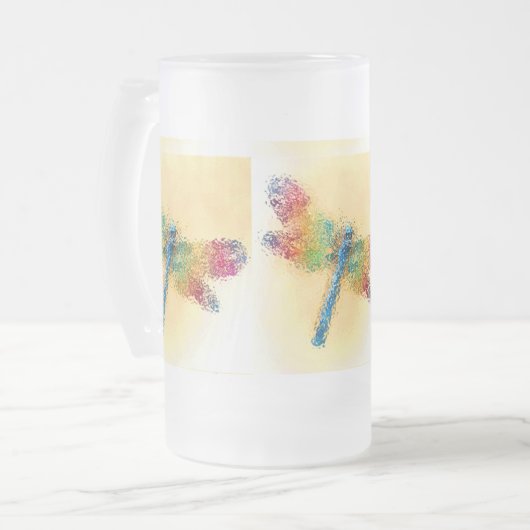 Crystalized Dragonfly (gelb) Mattglas Bierglas (Vorderseite Links)